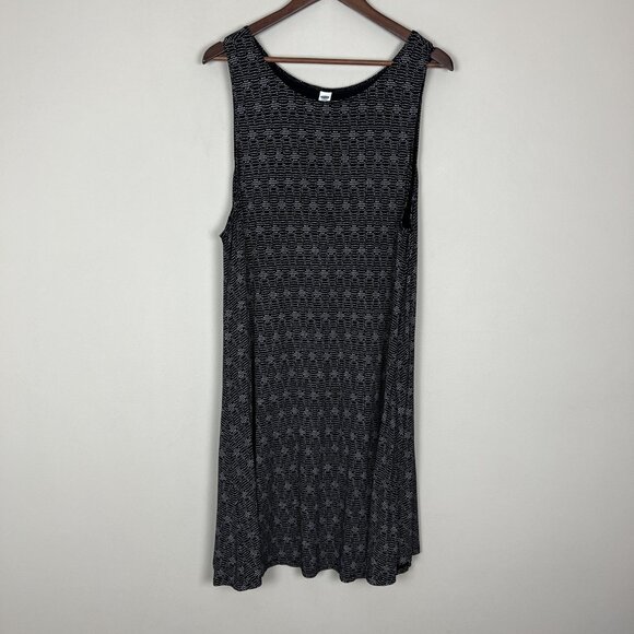 Old Navy Dress Womens XXL Black White Sleeveless A-Line Tank Geometric Pattern - Picture 1 of 9